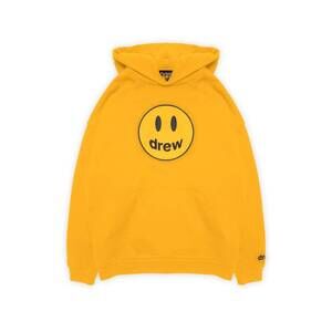 NEW DREW HOUSE men's mascot dropped shoulder hoodie in golden yellow